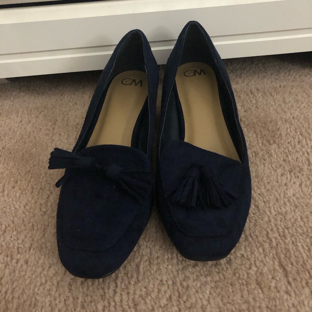 C & M Dark Blue Block Heels